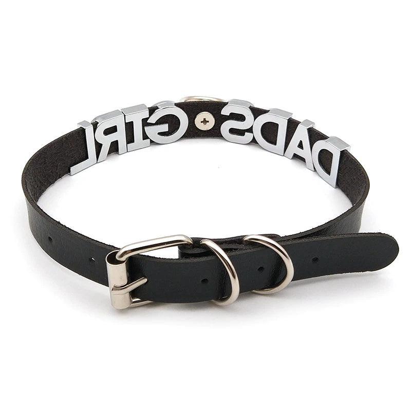Vegan Leather Lettered Collar w/ Leash Ring