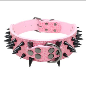 Open image in slideshow, Genuine Leather Heavy-Duty Spiked Dog Collar
