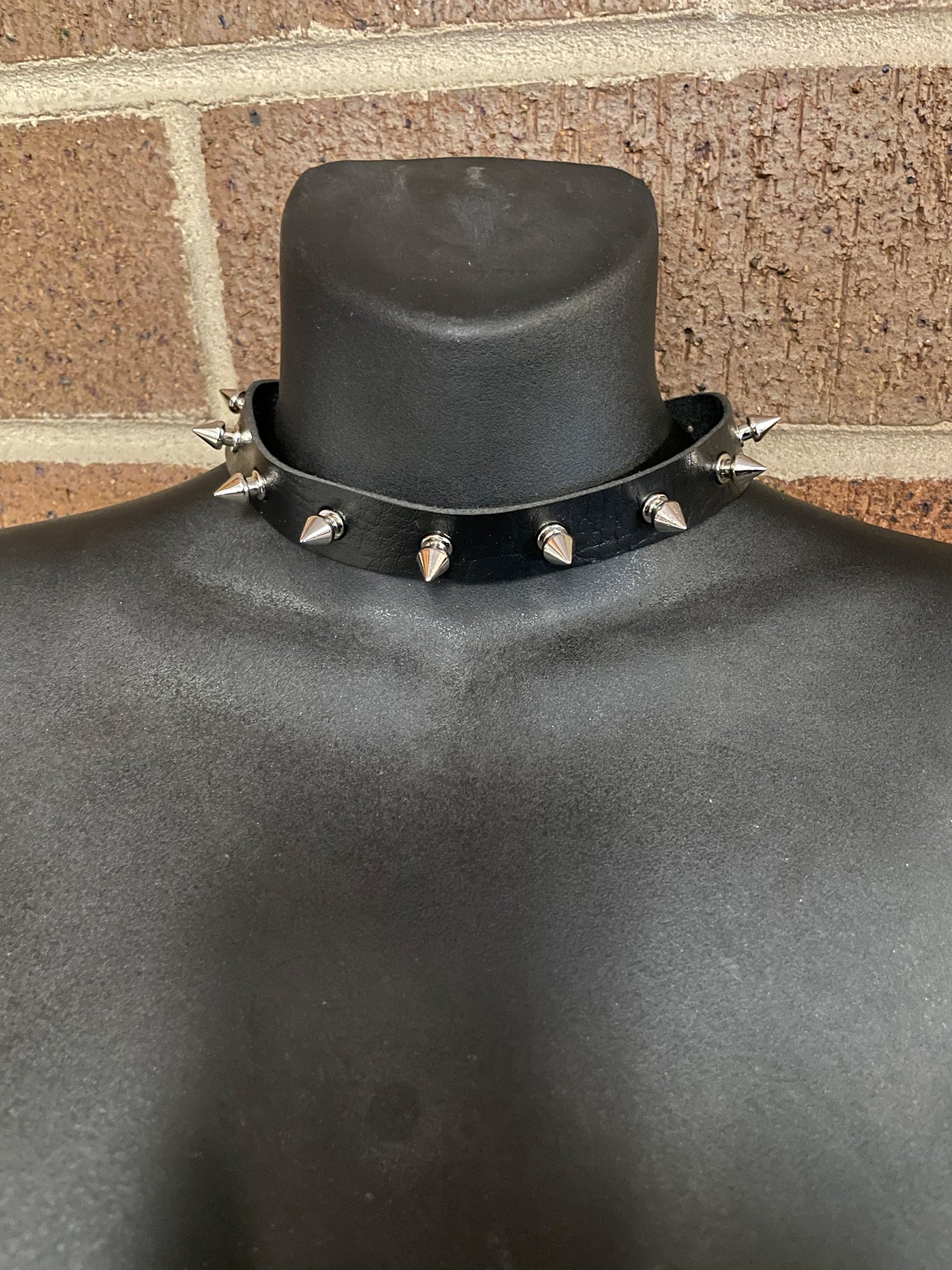 Vegan Leather Collar w/ Short Spikes