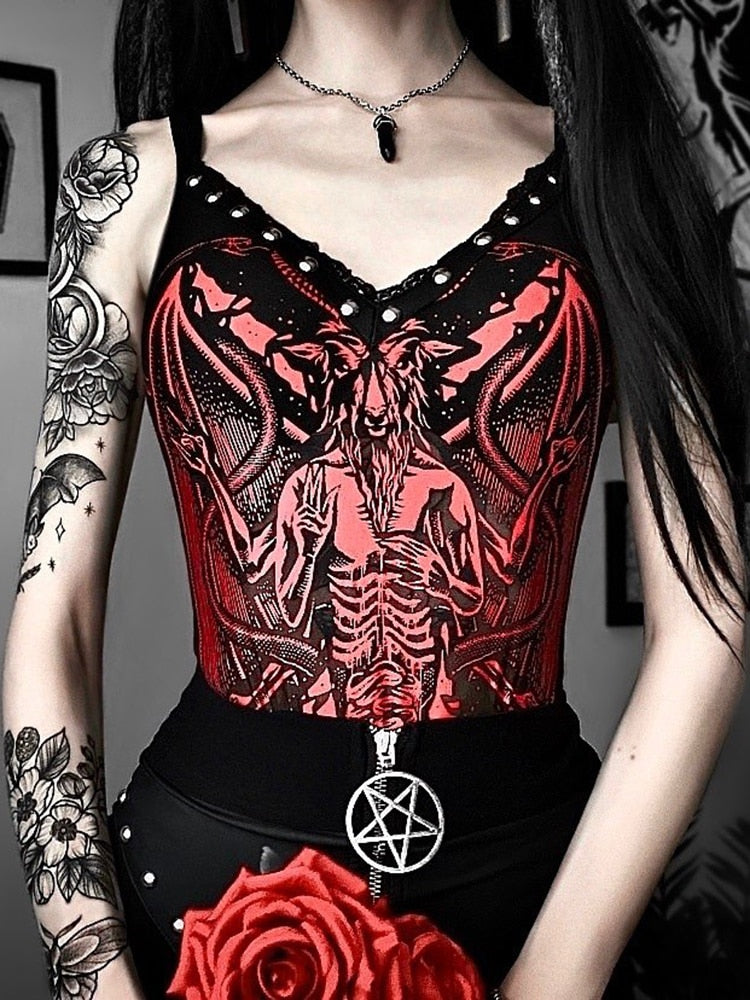 Red Devil Black Bodysuit