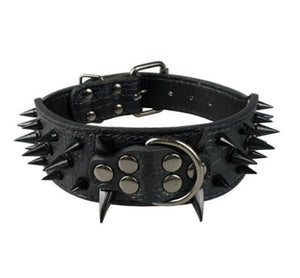 Open image in slideshow, Genuine Leather Heavy-Duty Spiked Dog Collar

