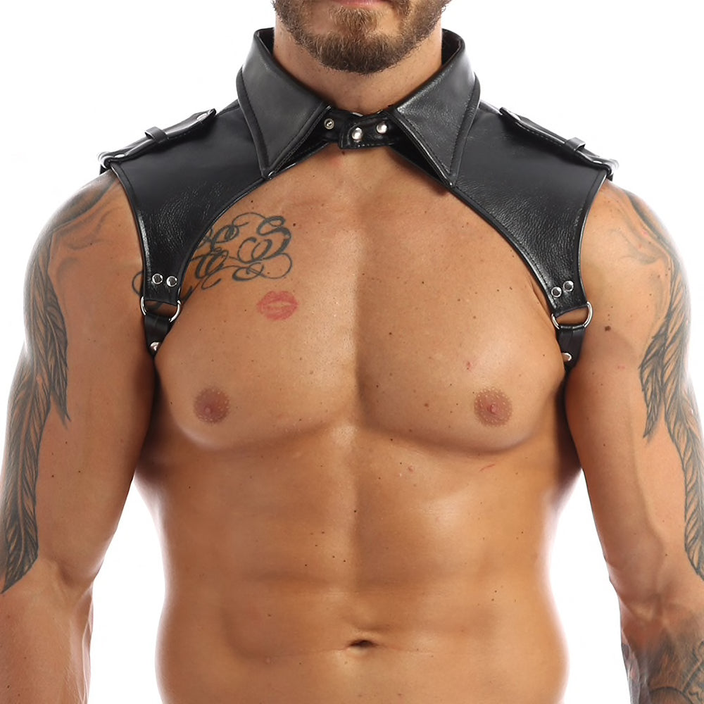 Vegan Leather Shirt-Collar Harness